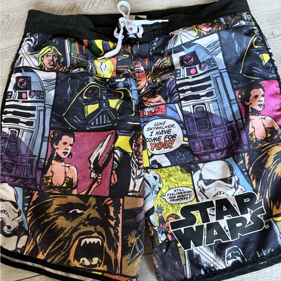 Star Wars Swim Trunks Size 2X Comic Strip All Over Print - Picture 8 of 16